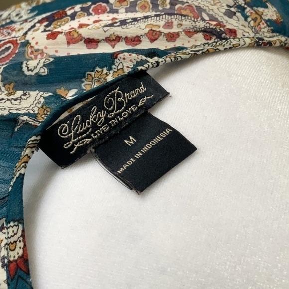 Lucky Brand Sheer Paisley Blouse - Picture 11 of 12